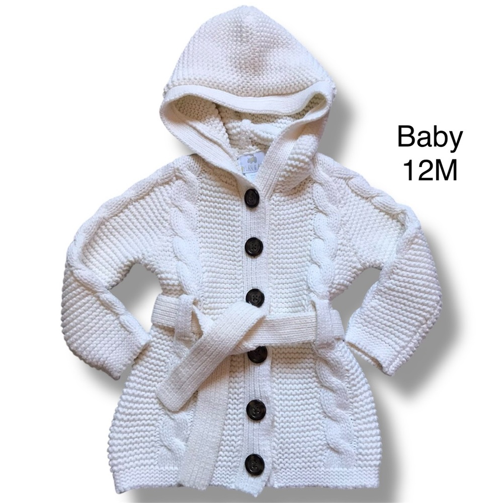 Cable Knit Long Cardigan Sweater Size 12 months